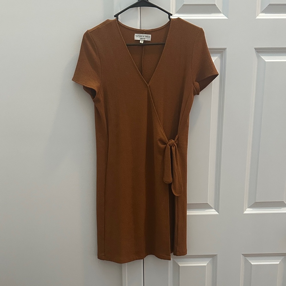 Madewell Brown/Mustard Wrap Dress